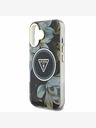 Guess Guess IML Glitter Magnolia and Triangle Logo MagSafe Zadní Kryt pro iPhone 16 Black