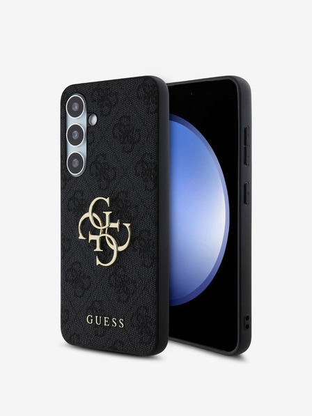 Guess Guess PU 4G Metal Logo Zadní Kryt pro Samsung Galaxy S24 FE Grey