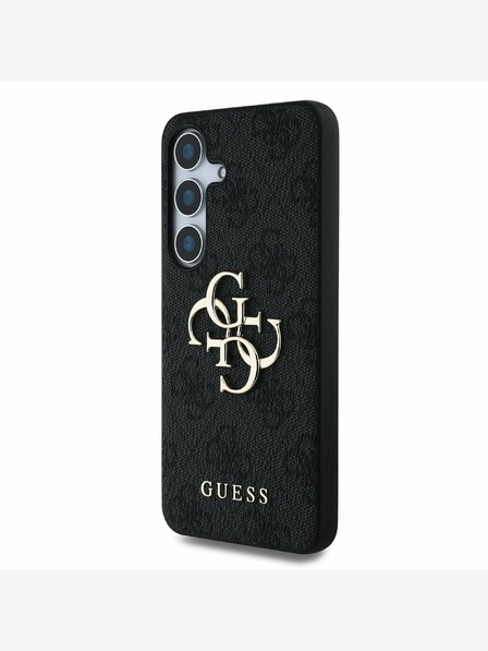 Guess PU 4G Metal Logo Zadní Kryt pro Samsung Galaxy S25 Grey Obal na telefon