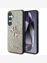 Guess Guess PU Fixed Glitter 4G Metal Logo Zadní Kryt pro Samsung Galaxy S25+ Gold
