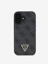Guess Guess PU 4G Strass Triangle Metal Logo Zadní Kryt + Crossbody Popruh pro iPhone 16 Black