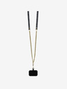 Guess Guess PU 4G Strass Triangle Metal Logo Zadní Kryt + Crossbody Popruh pro iPhone 16 Black