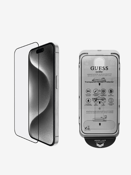 Guess Guess Tvrzené Sklo 2.5D pro iPhone 16 Pro Max Black