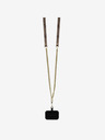 Guess Guess PU 4G Strass Triangle Metal Logo Zadní Kryt + Crossbody Popruh pro iPhone 16 Pro Brown