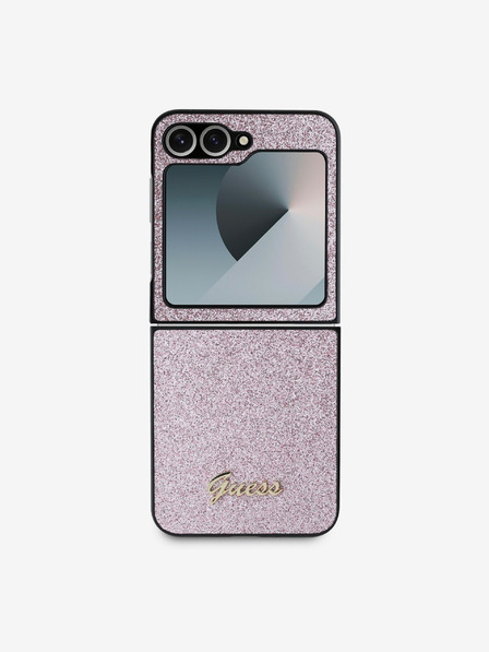 Guess Guess PC/TPU Glitter Flakes Metal Logo Zadní Kryt pro Samsung Galaxy Z Flip 6 Pink