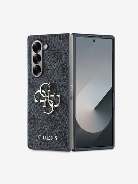 Guess Guess PU 4G Metal Logo Zadní Kryt pro Samsung Galaxy Z Fold 6 Grey
