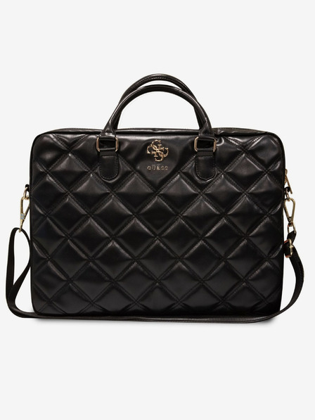 Guess PU Quilted 4G Metal Logo Taška na Notebook 15/16" Black Obal na telefon