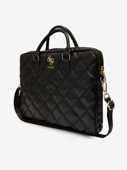 Guess PU Quilted 4G Metal Logo Taška na Notebook 15/16" Black Obal na telefon
