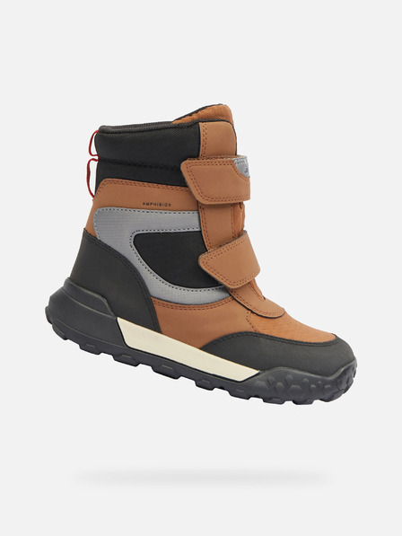 Geox Hnědá chlapecká zimní obuv Geox Trekkyup B ABX