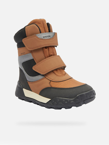 Geox Hnědá chlapecká zimní obuv Geox Trekkyup B ABX