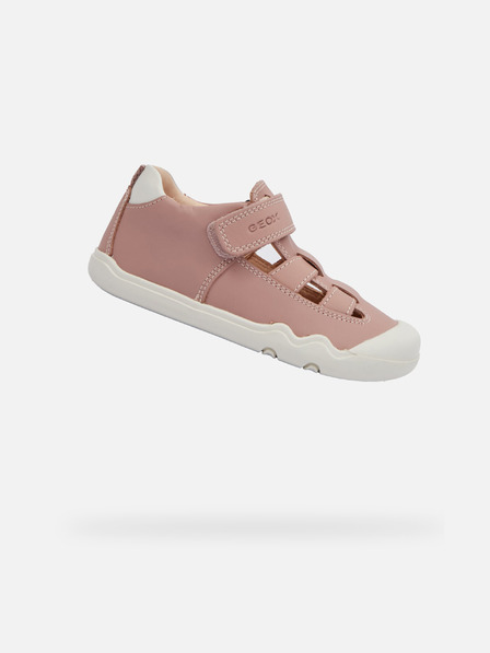 Geox Starorůžové dívčí barefoot tenisky s otevřeným nártem Geox Steppieu