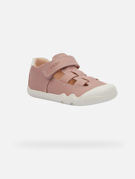 Geox Starorůžové dívčí barefoot tenisky s otevřeným nártem Geox Steppieu