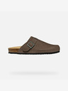 Geox Tmavě hnědé pánské pantofle Geox Sandal Ghita