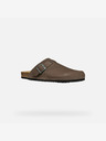 Geox Tmavě hnědé pánské pantofle Geox Sandal Ghita