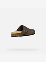 Geox Tmavě hnědé pánské pantofle Geox Sandal Ghita