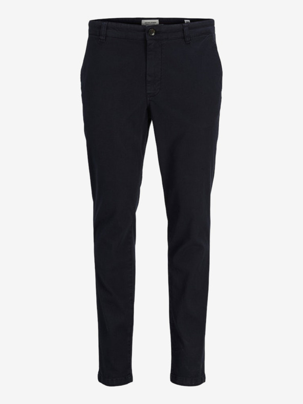 Jack & Jones Tmavě modré pánské chino kalhoty Jack & Jones PSTMARCO