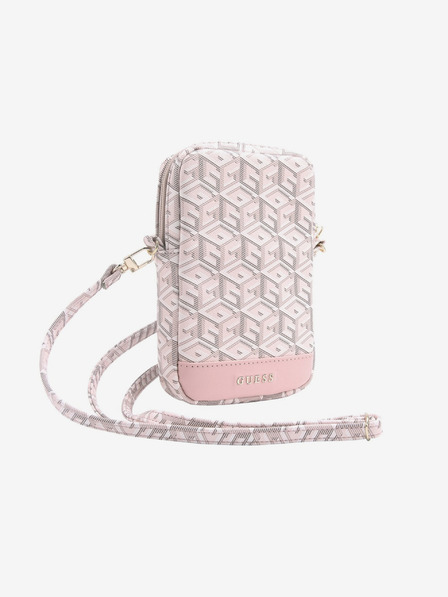 Guess Guess PU G Cube Taška na Telefon se Zipem Pink
