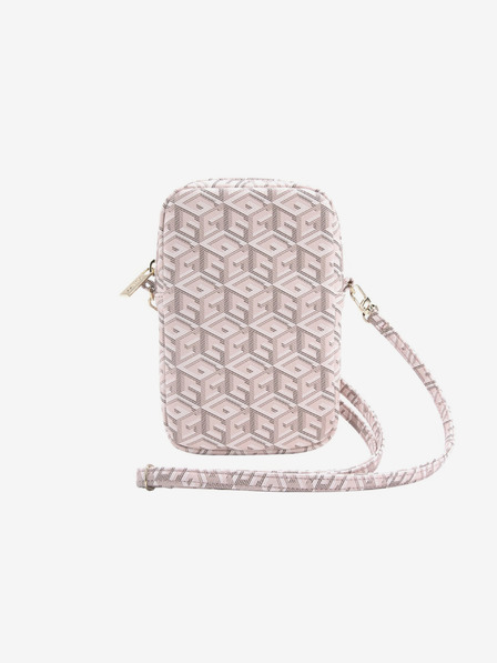 Guess Guess PU G Cube Taška na Telefon se Zipem Pink