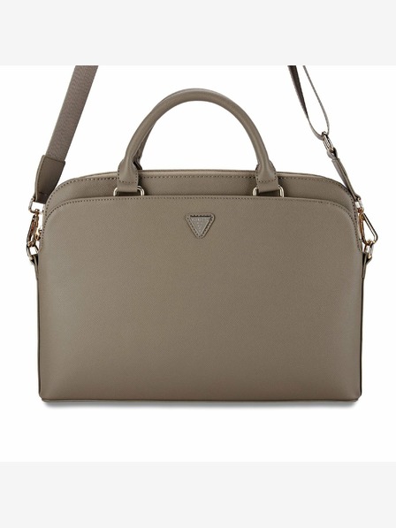 Guess Guess PU Grained Triangle Logo Taška na Notebook 15/16" Brown