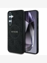Guess PU Leather 4G Colored Ring MagSafe Zadní Kryt pro Samsung Galaxy S25 Black Obal na telefon