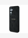 Guess PU Leather 4G Colored Ring MagSafe Zadní Kryt pro Samsung Galaxy S25 Black Obal na telefon