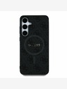Guess PU Leather 4G Colored Ring MagSafe Zadní Kryt pro Samsung Galaxy S25 Black Obal na telefon