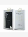 Guess PU Leather 4G Colored Ring MagSafe Zadní Kryt pro Samsung Galaxy S25 Black Obal na telefon