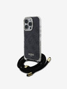 Guess Guess IML 4G Printed Crossbody Popruh Zadní Kryt pro iPhone 16 Pro Max Black