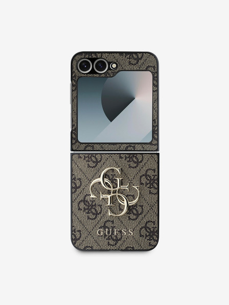 Guess Guess PU 4G Metal Logo Zadní Kryt pro Samsung Galaxy Z Flip 6 Brown