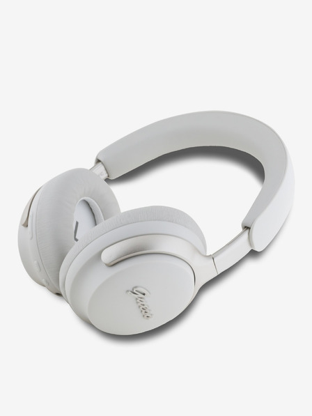 Guess Guess PU Leather Script Logo ANC/ENC Bezdrátová Sluchátka White