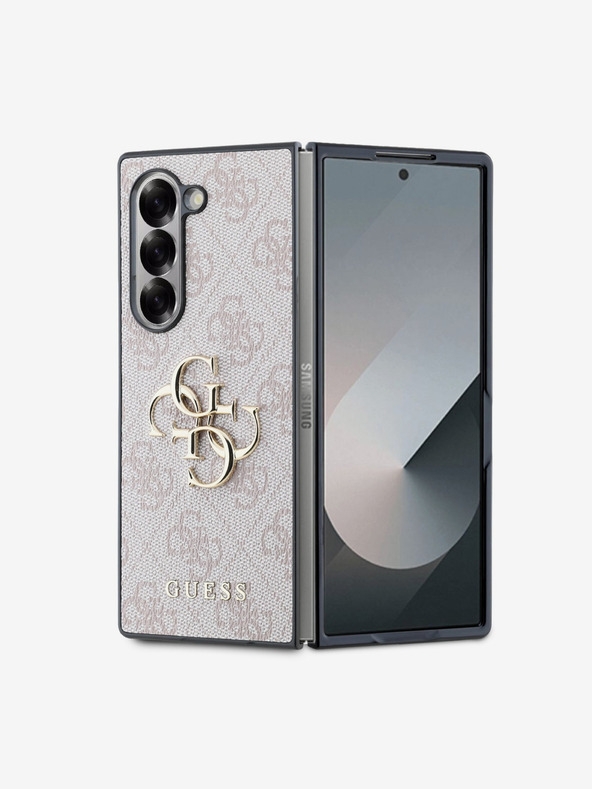 Guess Guess PU 4G Metal Logo Zadní Kryt pro Samsung Galaxy Z Fold 6 Pink
