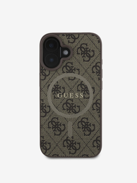 Guess Guess PU Leather 4G Colored Ring MagSafe Zadní Kryt pro iPhone 16 Plus Brown