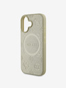 Guess Guess Saffiano Peony Stamp MagSafe Zadní Kryt pro iPhone 16 Gold