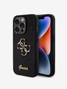 Guess Guess PU Fixed Glitter 4G Metal Logo Zadní Kryt pro iPhone 15 Pro Black