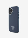 Guess Guess PU Grained Triangle Logo Zadní Kryt pro iPhone 16 Blue