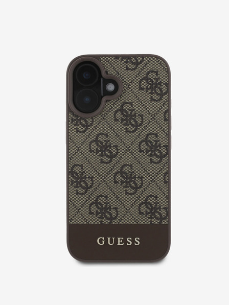Guess Guess PU 4G Stripe Zadní Kryt pro iPhone 16 Brown