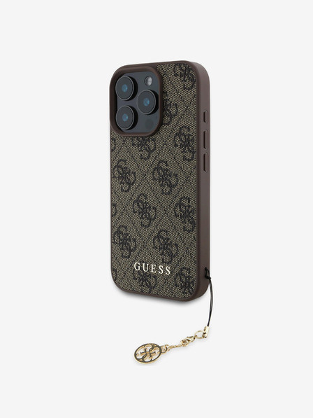 Guess Guess 4G Charm Zadní Kryt pro iPhone 16 Pro Tone on Tone Brown