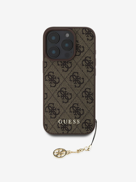 Guess Guess 4G Charm Zadní Kryt pro iPhone 16 Pro Tone on Tone Brown