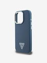 Guess Guess PU Grained Triangle Logo Zadní Kryt pro iPhone 16 Pro Max Blue