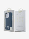 Guess Guess PU Grained Triangle Logo Zadní Kryt pro iPhone 16 Pro Max Blue