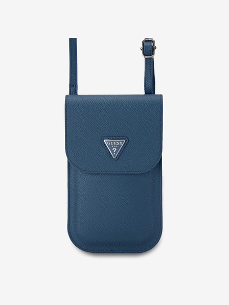 Guess Guess PU Grained Triangle Logo Taška na Telefon Blue