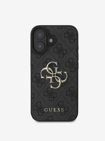 Guess Guess PU 4G Metal Logo Zadní Kryt pro iPhone 16 Plus Grey