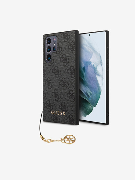 Guess 4G Charm Zadní Kryt pro Samsung Galaxy S24 Ultra Grey Obal na telefon