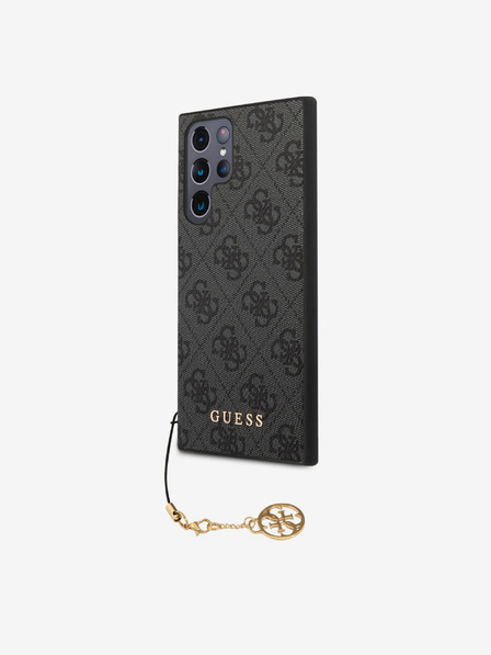 Guess 4G Charm Zadní Kryt pro Samsung Galaxy S24 Ultra Grey Obal na telefon