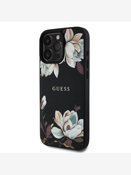 Guess Guess PU Grained Magnolia MagSafe Zadní Kryt pro iPhone 16 Pro Max Black