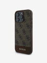 Guess Guess PU 4G Stripe Zadní Kryt pro iPhone 16 Pro Brown