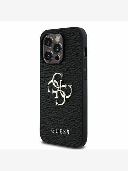 Guess Guess PU Grained 4G Metal Logo Zadní Kryt pro iPhone 13 Pro Black