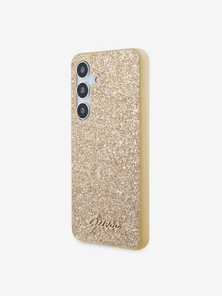 Guess Guess PC/TPU Glitter Flakes Metal Logo Zadní Kryt pro Samsung Galaxy S24+ Gold
