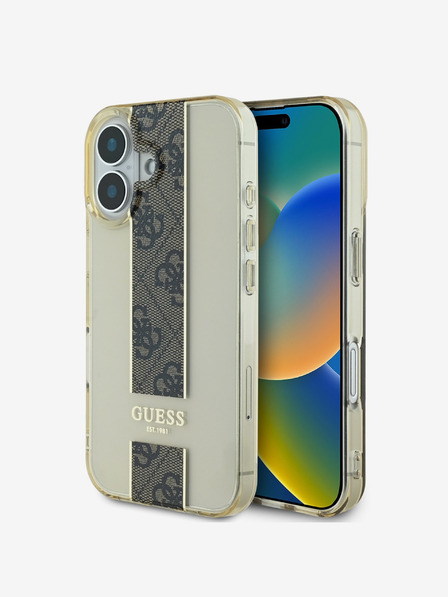 Guess Guess IML Middle 4G Stripe Zadní Kryt pro iPhone 16 Brown