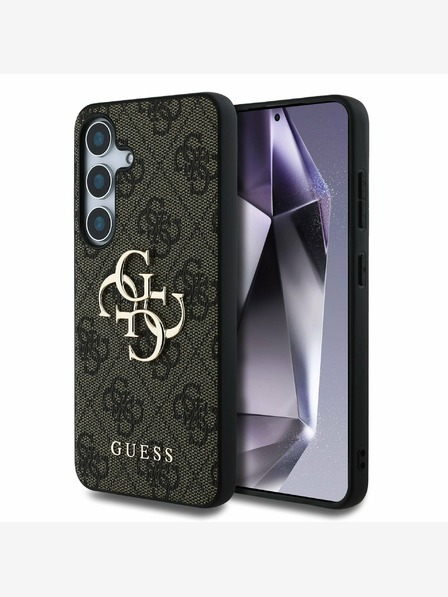 Guess Guess PU 4G Metal Logo Zadní Kryt pro Samsung Galaxy S25+ Brown